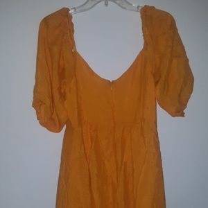 Orange dress bohemian style